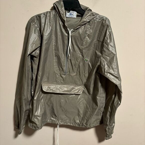 Vintage Izod Lacoste Windbreaker Jacket Lightweight Hooded 80s- Size Medium - Picture 1 of 8